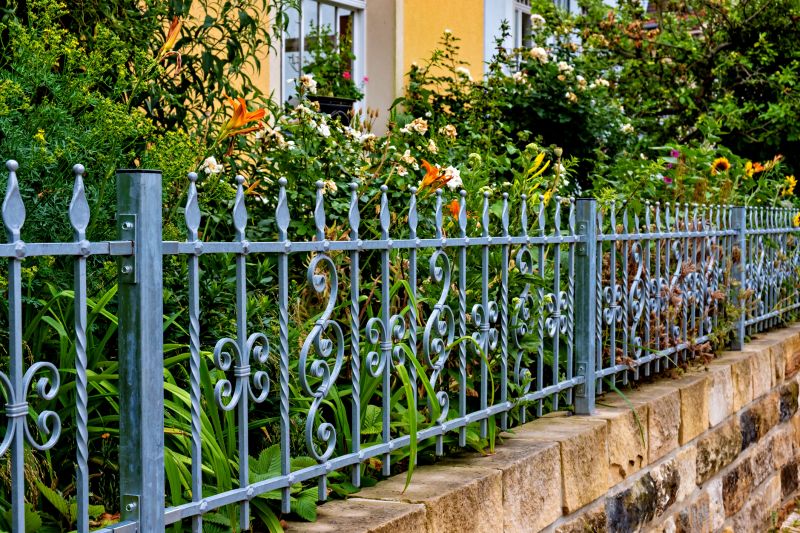 Metal Fence with Decorative Elements